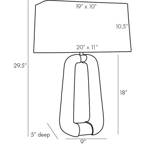 Gianni 29.5 inch 150 watt Graphite Table Lamp Portable Light