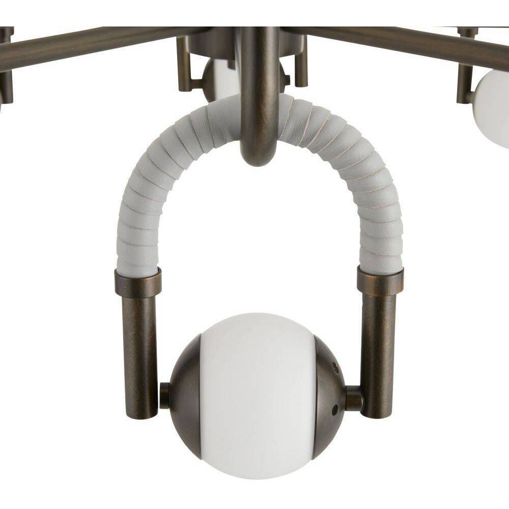 Hollins 8 Light 33 inch English Bronze and Anchor Grey Chandelier Ceiling Light