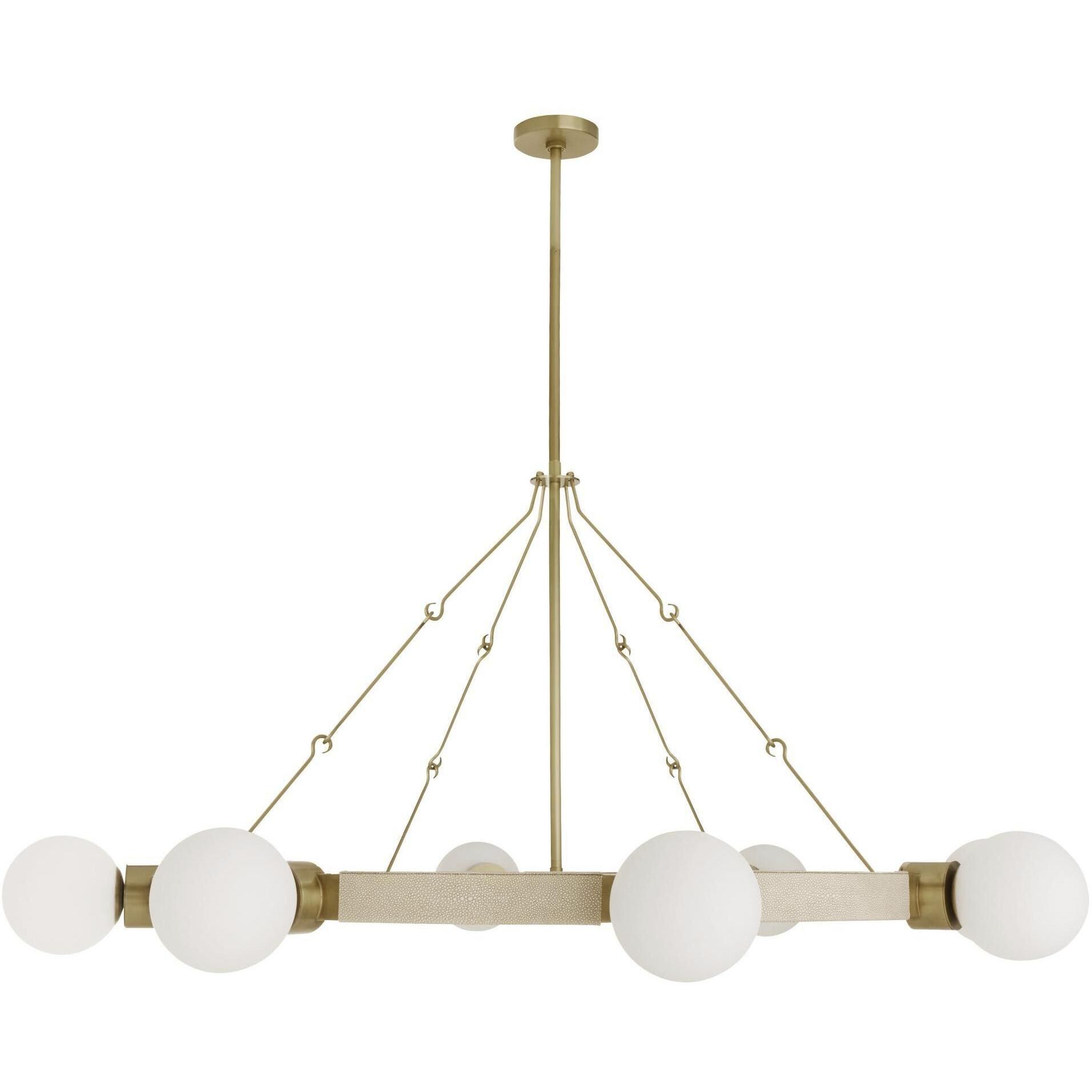 Liberty 8 Light 55.5 inch Ivory with Antique Brass Chandelier Ceiling Light