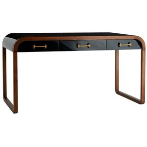 Victoria 56 inch Black Gloss Lacquer Desk