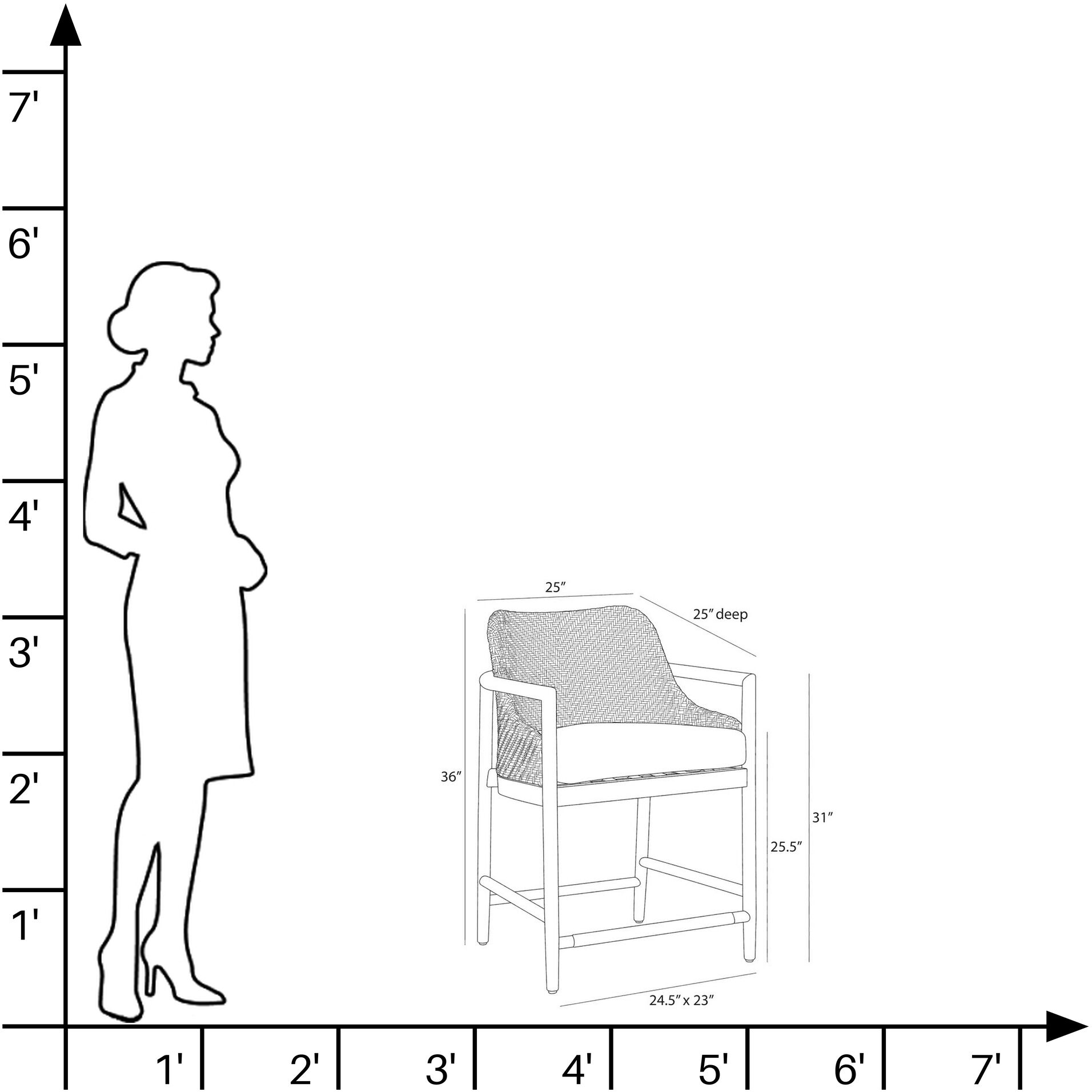 Chilton 36 inch Pearl and Dark Blonde with Natural Outdoor Counter Stool