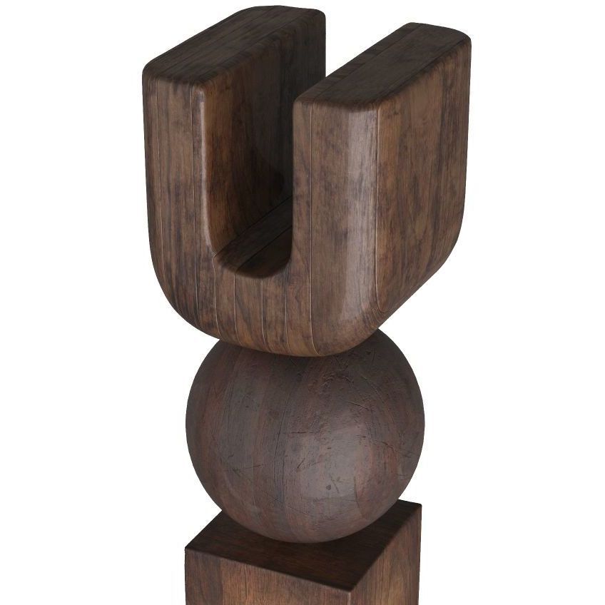 Bakari Walnut Stain Sculpture
