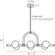 Harrison 6 Light 42 inch Heritage Brass Linear Chandelier Ceiling Light