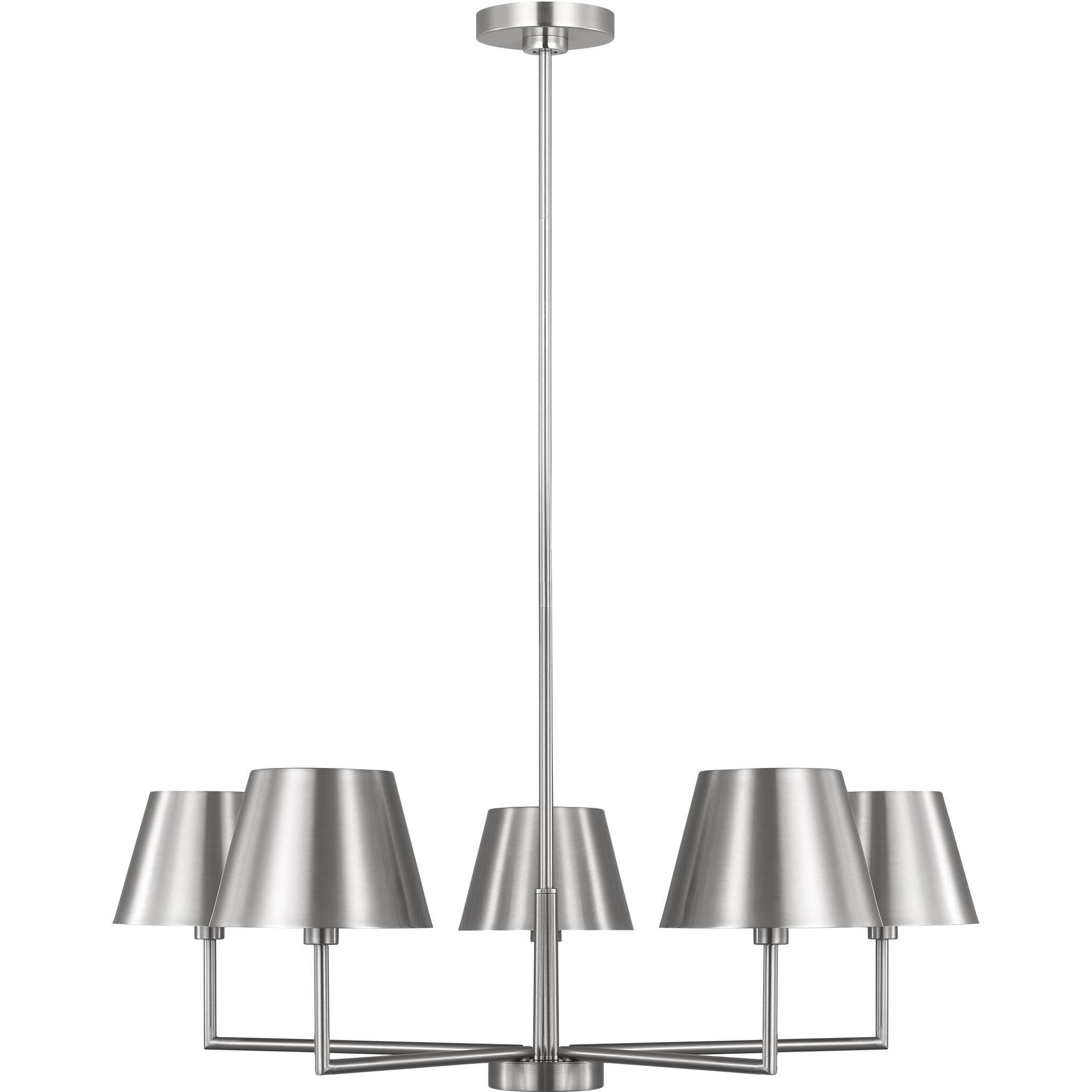 Drew & Jonathan Ender 5 Light 32.63 inch Brushed Nickel Chandelier Ceiling Light, Medium
