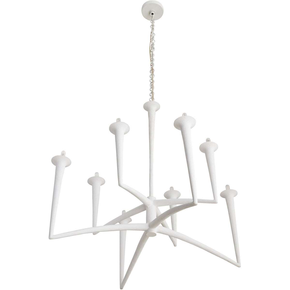 Isma 8 Light 34 inch White Gesso Chandelier Ceiling Light