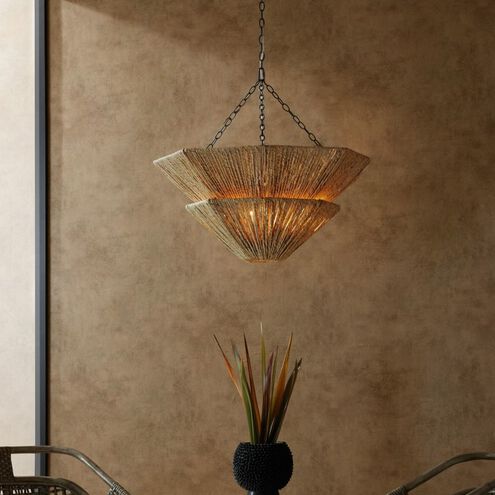 Anya 32 inch Light Gray Stained Chandelier Ceiling Light