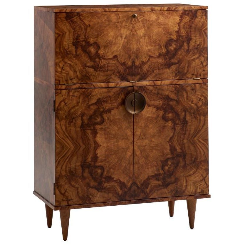 Manhattan 37 inch Toffee Burl Cocktail Cabinet