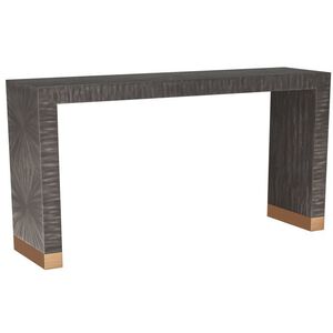 Andreas Dark Gray Straw Marquetry Console Table