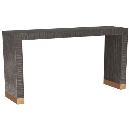 Andreas Dark Gray Straw Marquetry Console Table