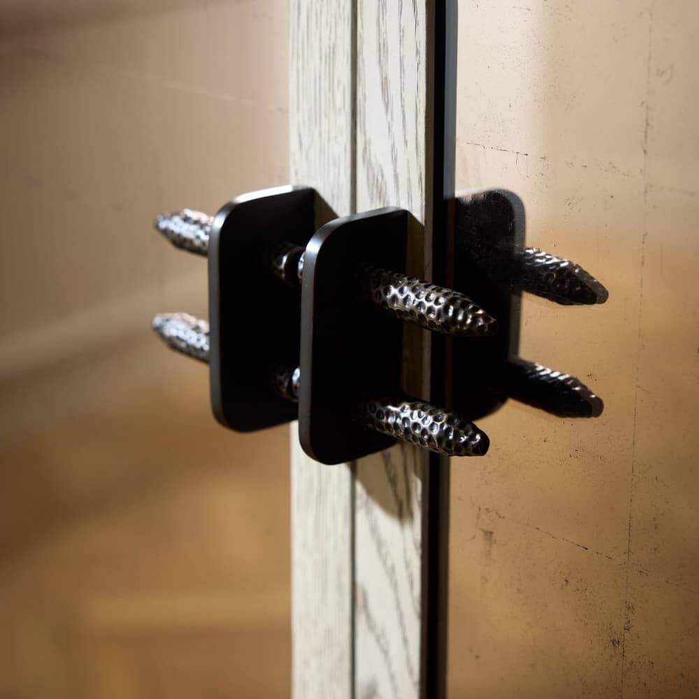 Jermaine Antiqued Amber and Smoke with Bronze Cocktail Cabinet