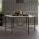 Estrella 62.5 X 54 inch Toronto Leathered Marble and Blackened Iron Dining Table