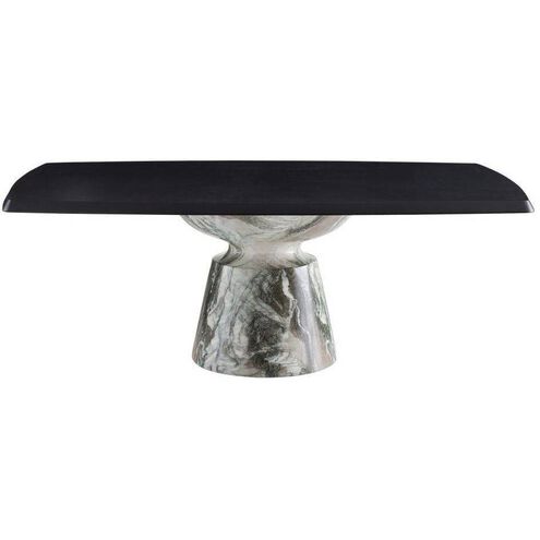 Forgey 82 X 30 inch Verde Faux Marble and Ebony Dining Table