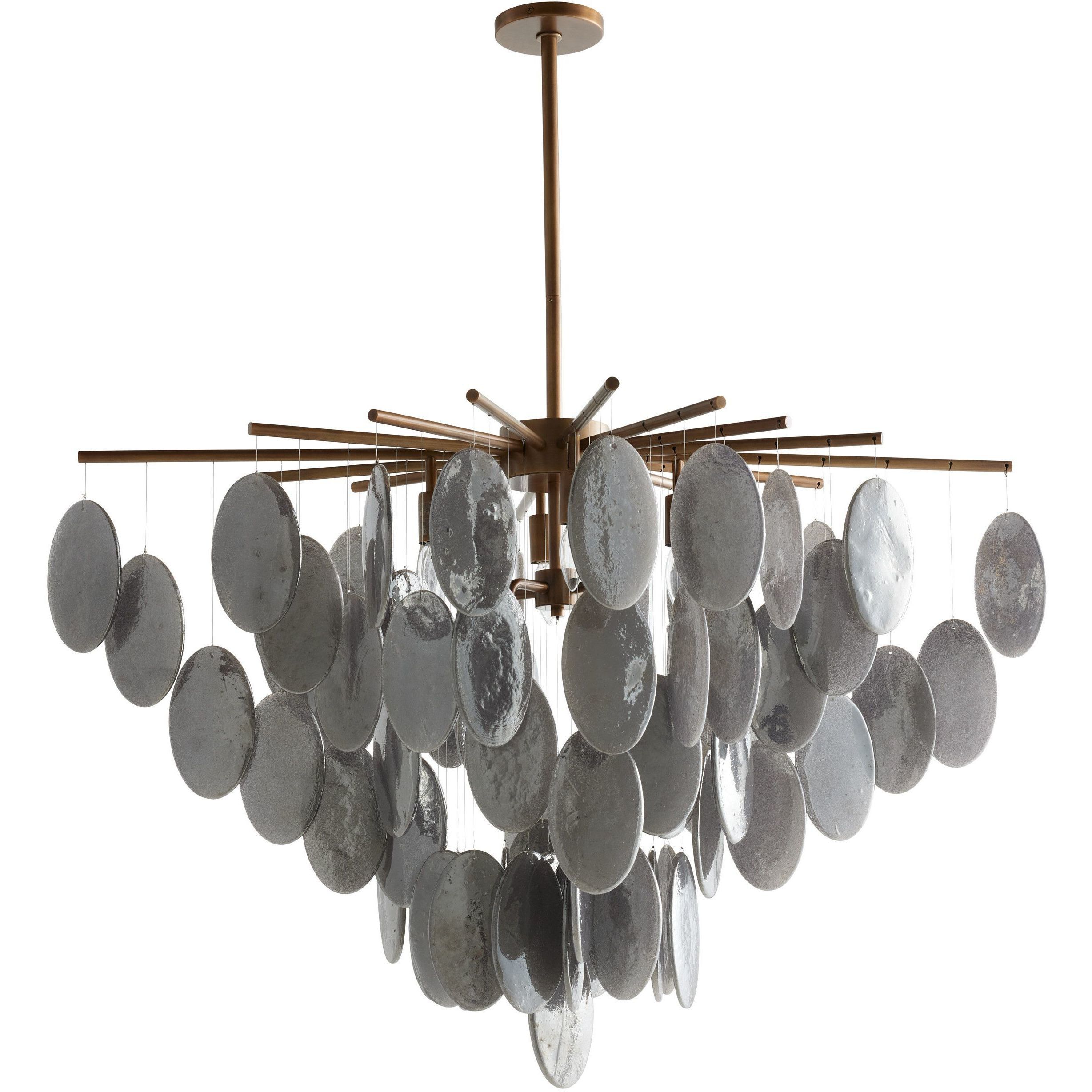 Tiffany 8 Light 42 inch Antique Brass Chandelier Ceiling Light