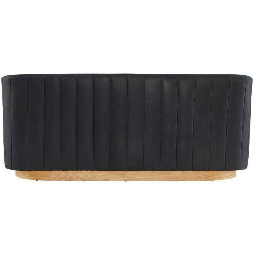 Huxley Noir Leather and White Oyster Sofa