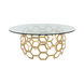 Dolma 50 inch Gold Leaf Dining Table, Round
