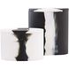 Hollie Black and White Containers, Oval, Set of 2