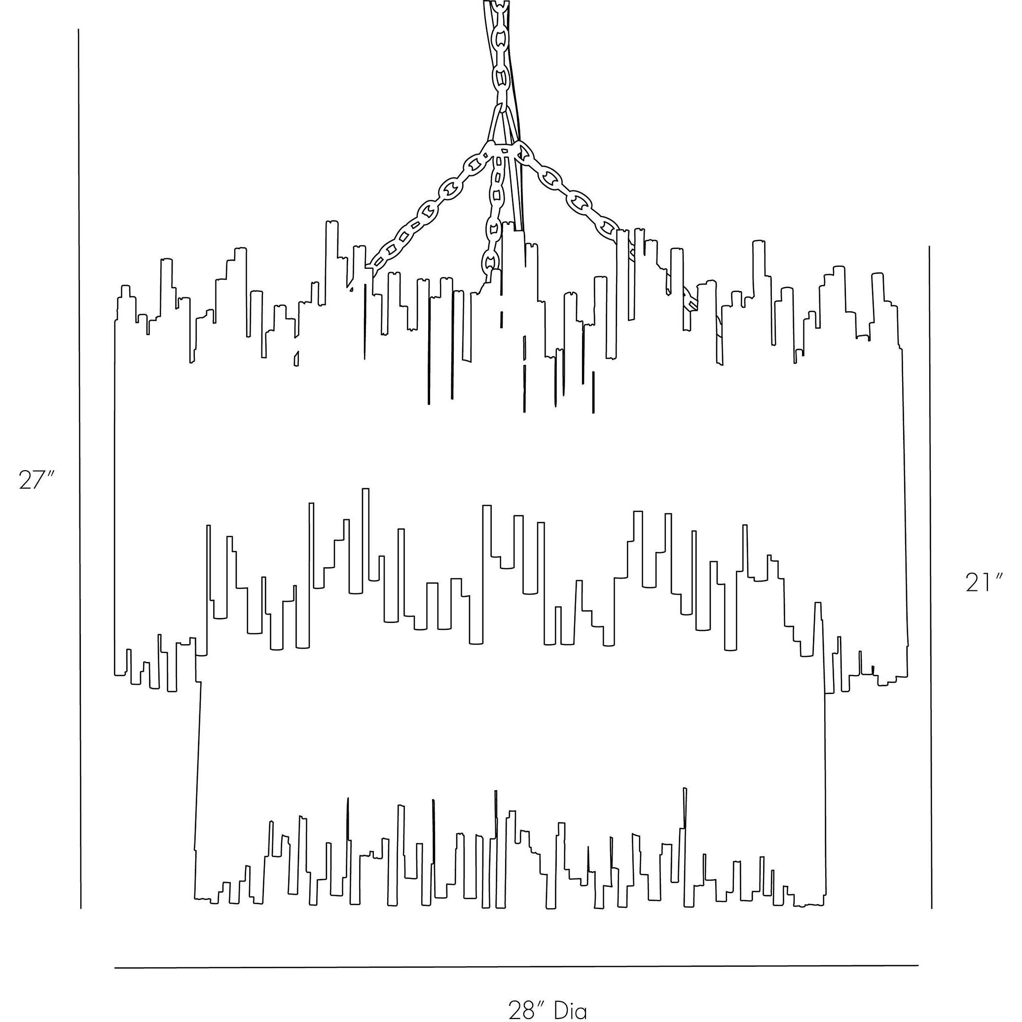 Prescott 8 Light 28 inch Gold Leaf Two-Tiered Chandelier Ceiling Light