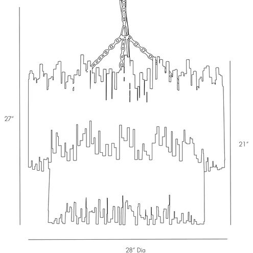 Prescott 8 Light 28 inch Gold Leaf Two-Tiered Chandelier Ceiling Light