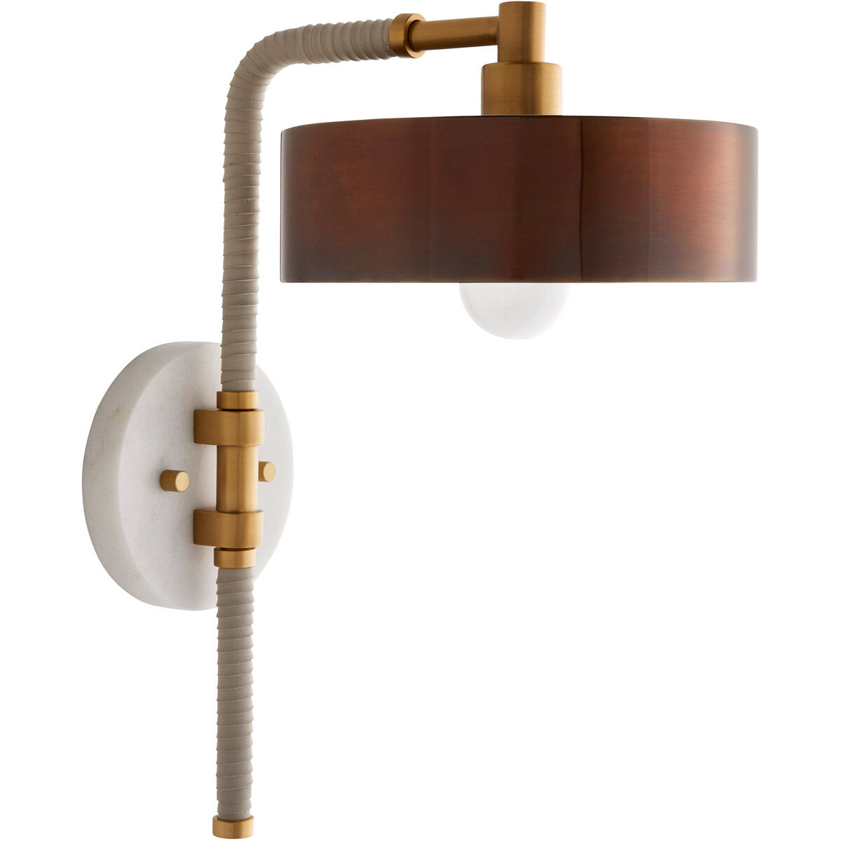 Aaron Sconce Wall Light in Heritage Brass/Antique Brass/Cream/White