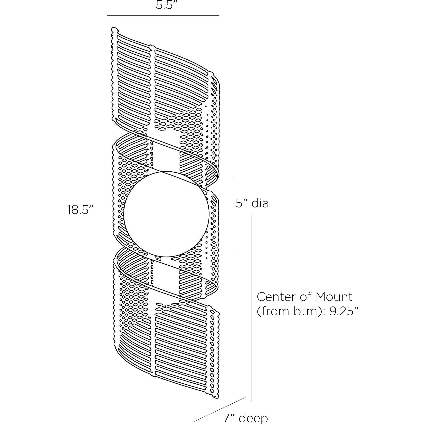Tamara 2 Light 5.5 inch Dark Gray Stained Sconce Wall Light