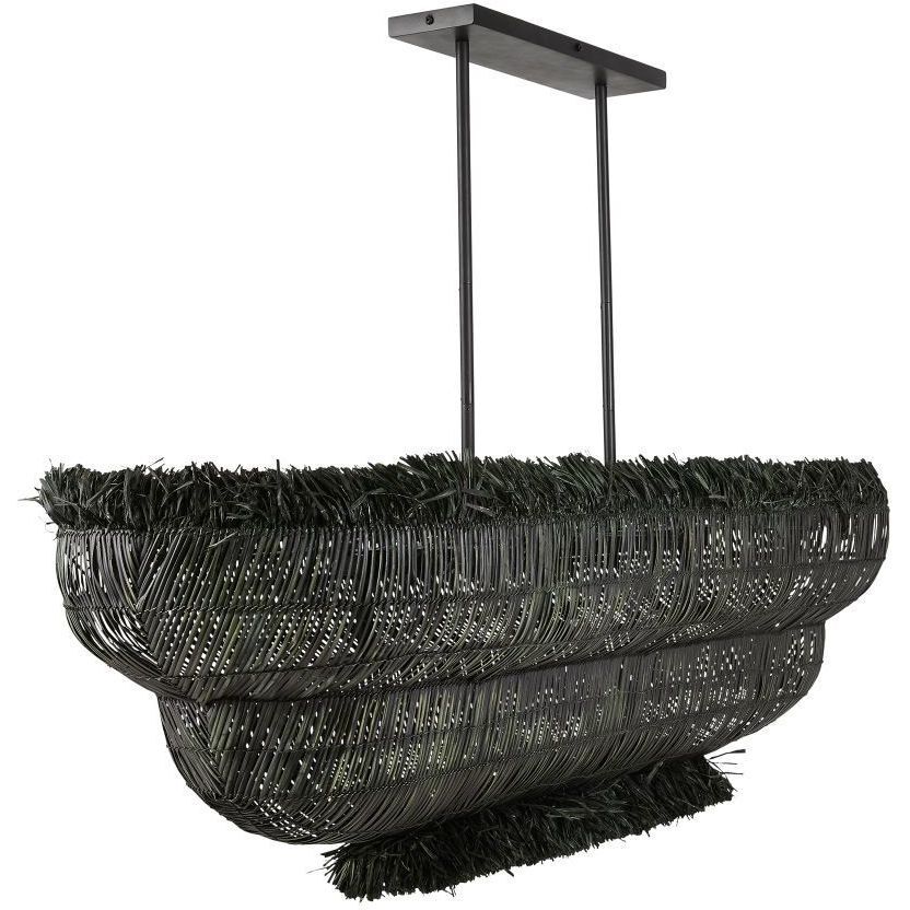 Yessika 62 X 27 inch Dark Gray Stained Linear Chandelier Ceiling Light