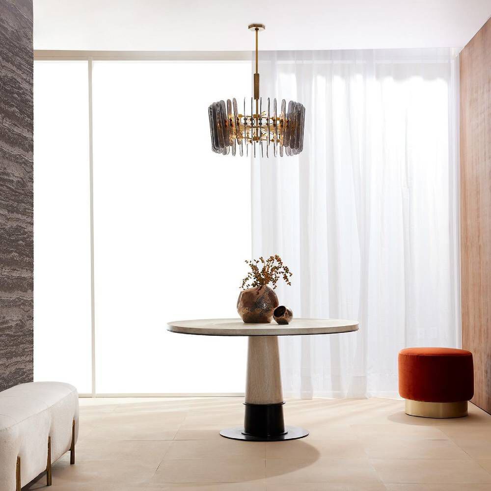 Klaus 8 Light 25.5 inch Smoke and Antique Brass Chandelier Ceiling Light