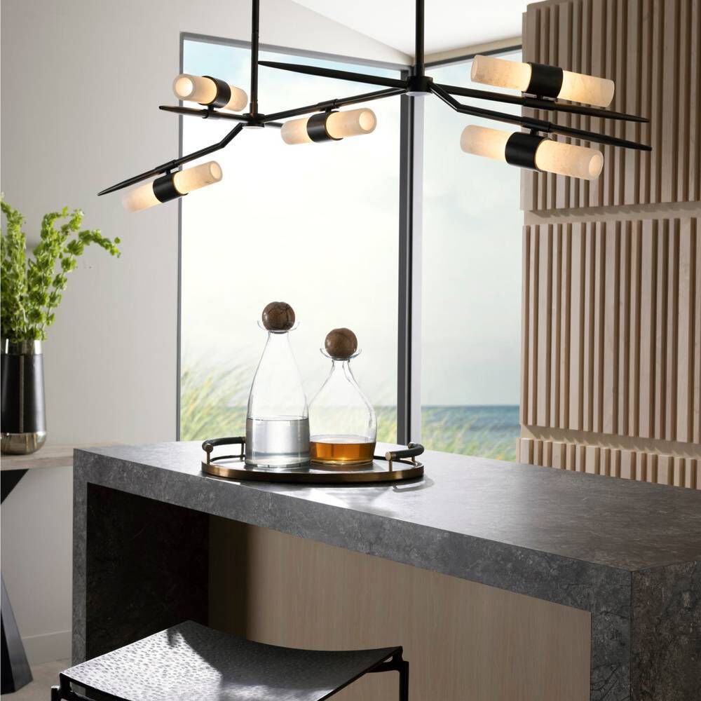 Travis 8 Light 62 inch English Bronze Linear Chandelier Ceiling Light