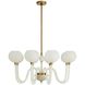 Tebaldi 8 Light 36 inch Antique Brass and Clear Etched Glass Chandelier Ceiling Light
