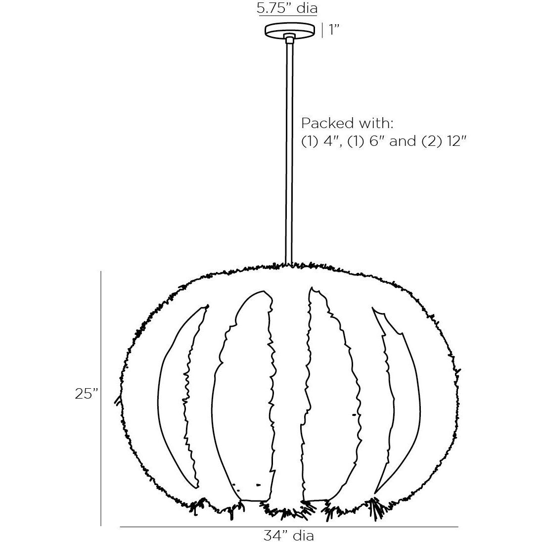 Johanna 1 Light 34 inch Natural and Antique Brass Pendant Ceiling Light