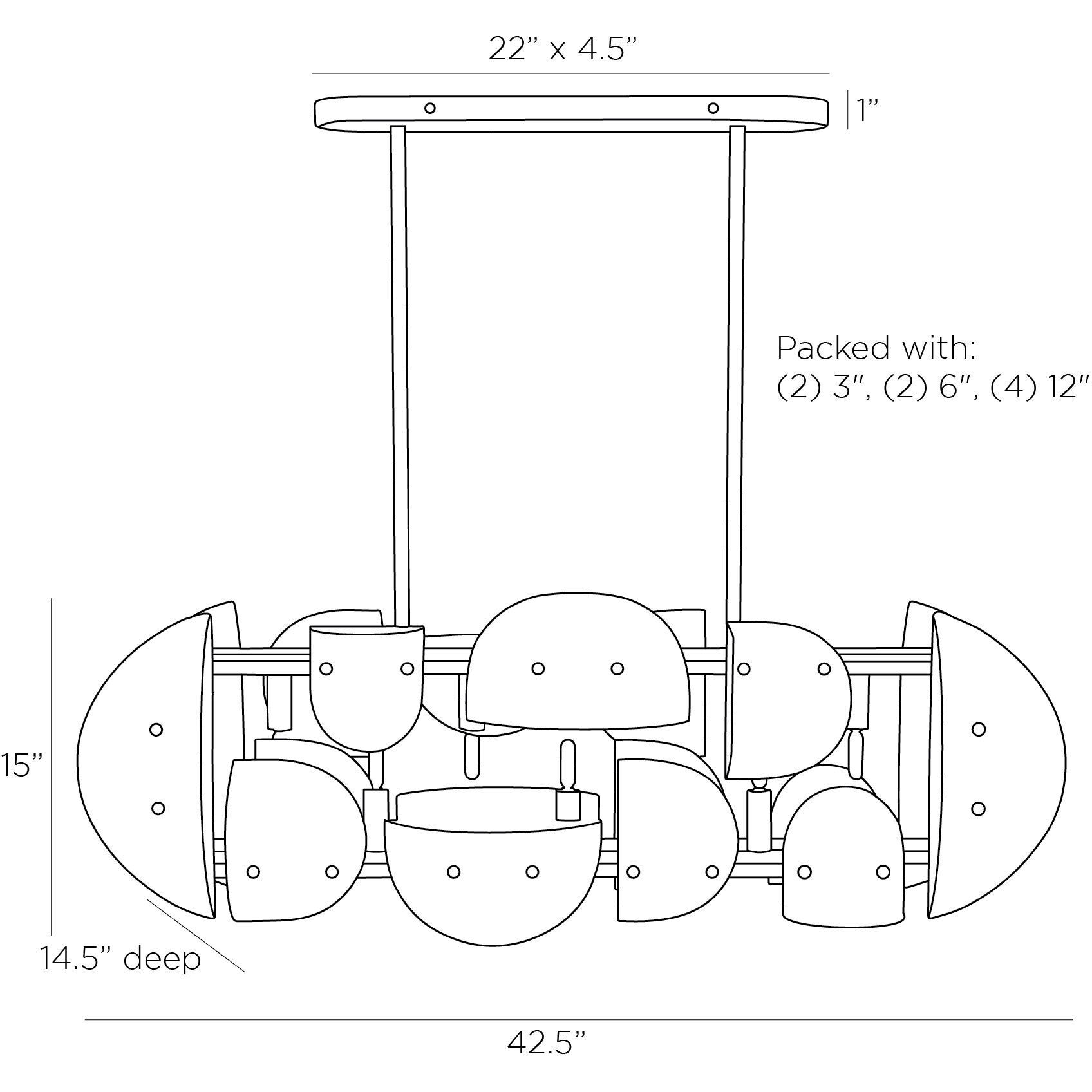 Tilley 7 Light 42.5 inch Antique Brass Linear Chandelier Ceiling Light