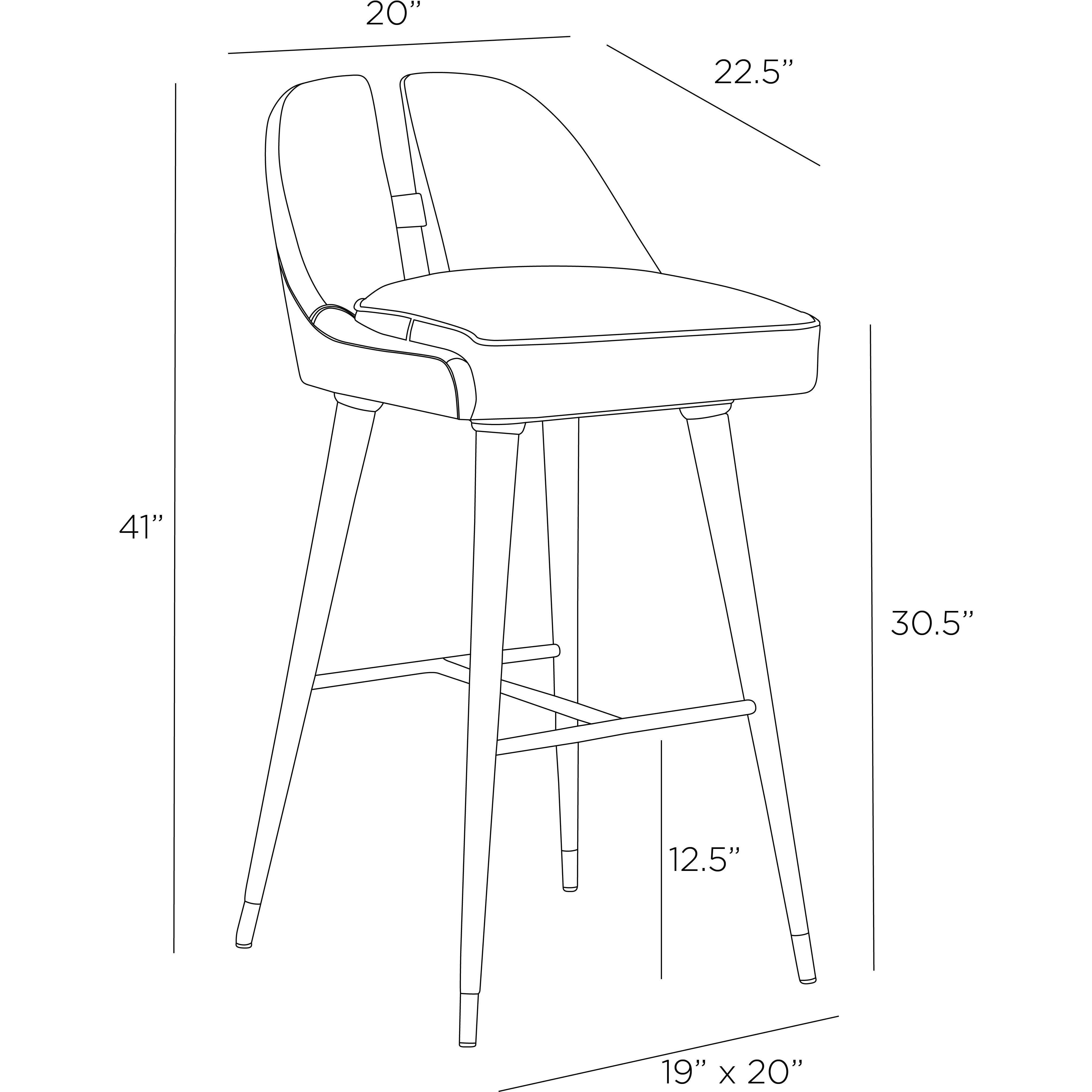 Crowley 41 inch Black Bar Stool