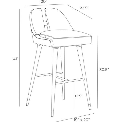 Crowley 41 inch Black Bar Stool
