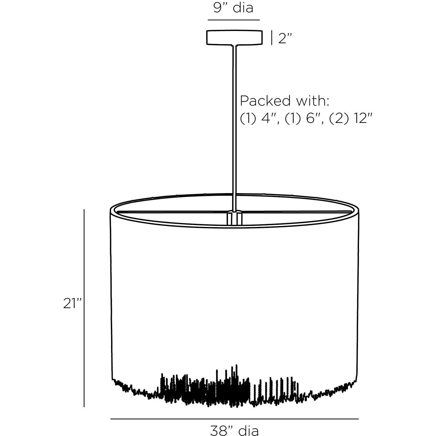 Bennet LED 38 inch Antique Brass Chandelier Ceiling Light