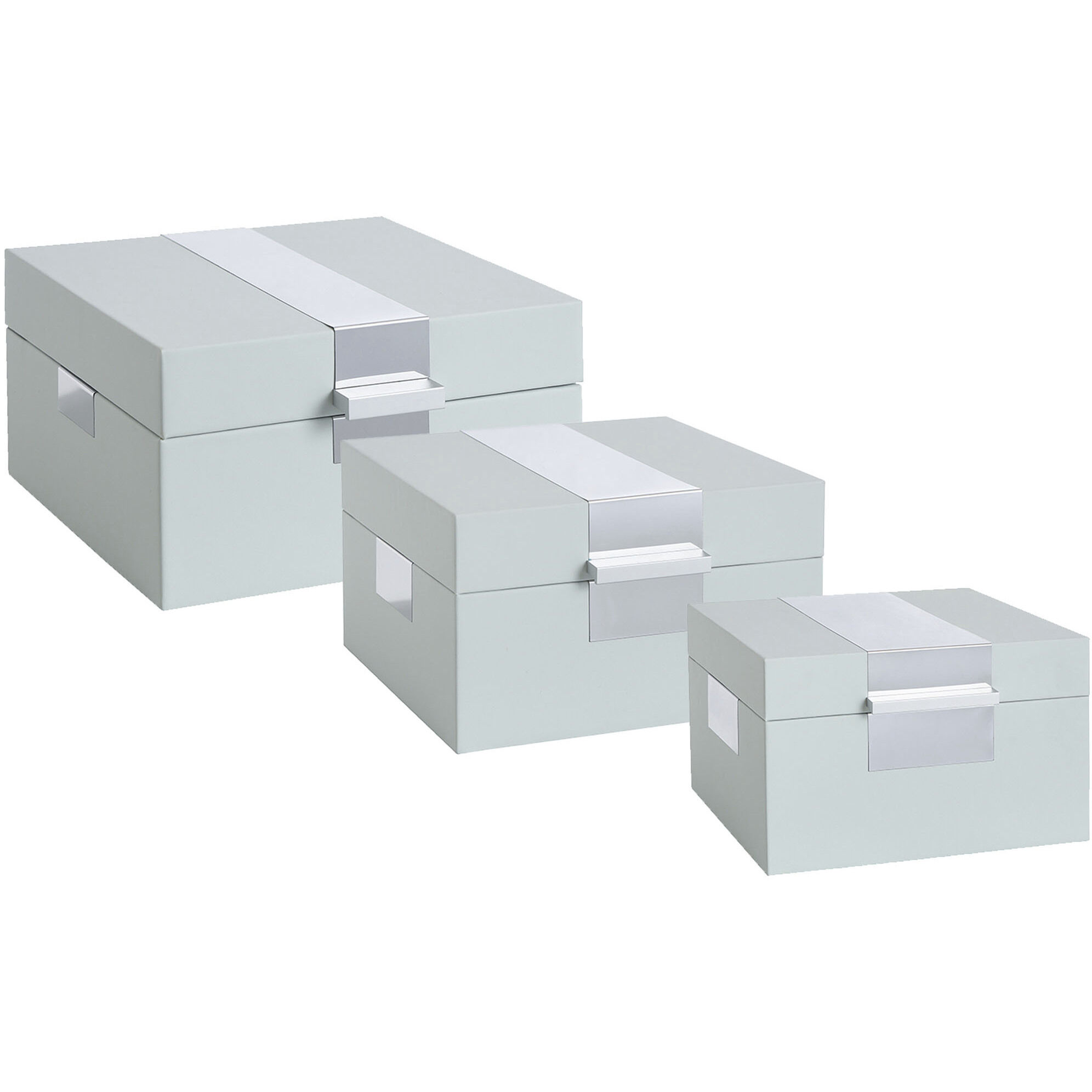John Whisper Blue and Brushed Silver Accessory Box Set