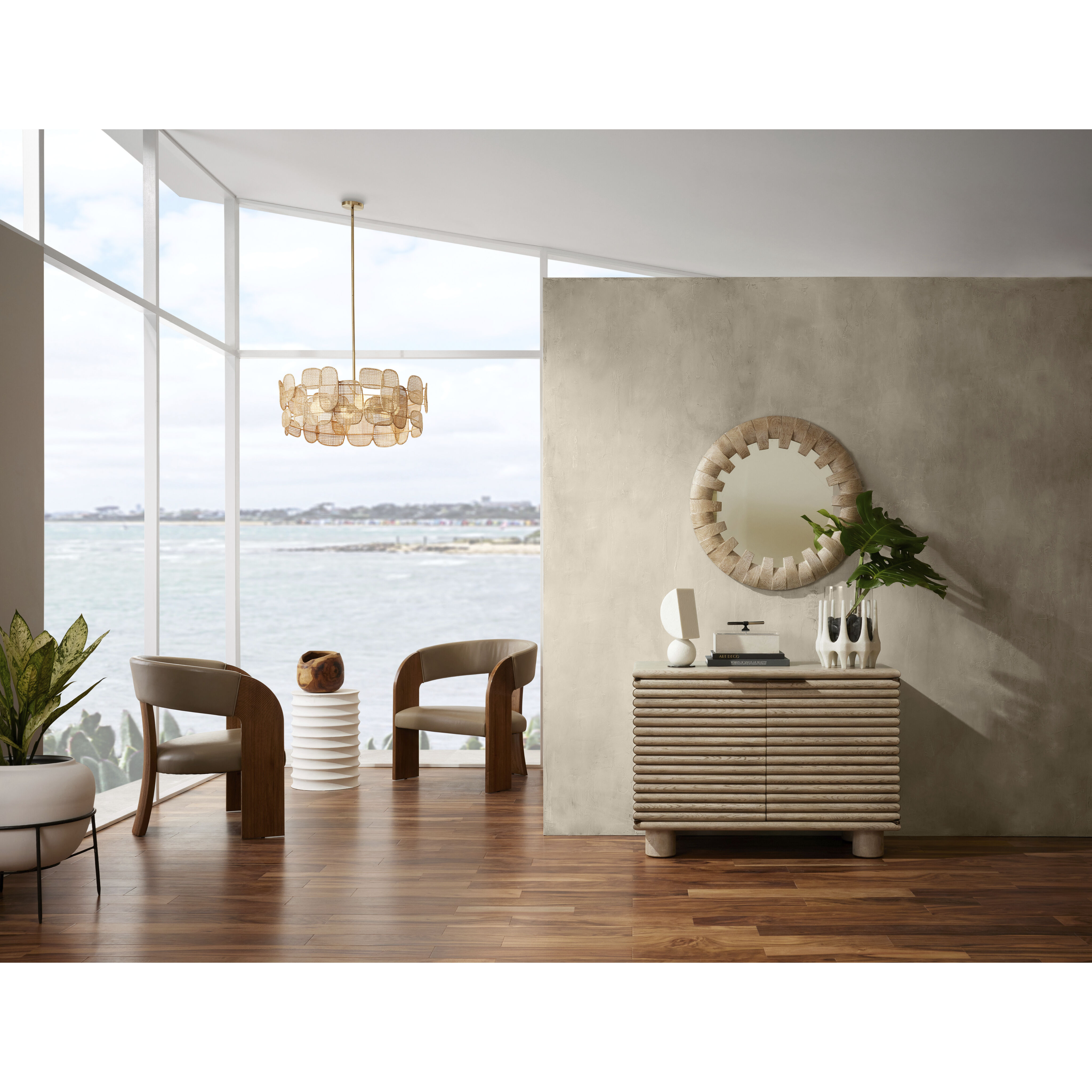 Ronaldo 6 Light 30 inch Natural Chandelier Ceiling Light