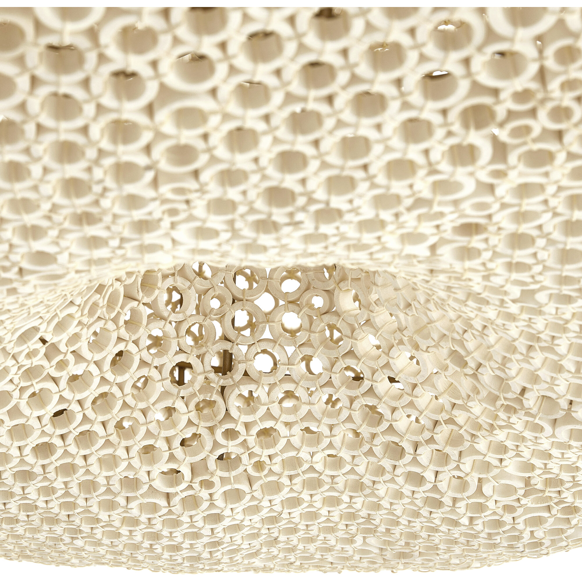 Yara 48 inch Hand Carved Beechwood Rings Chandelier Ceiling Light