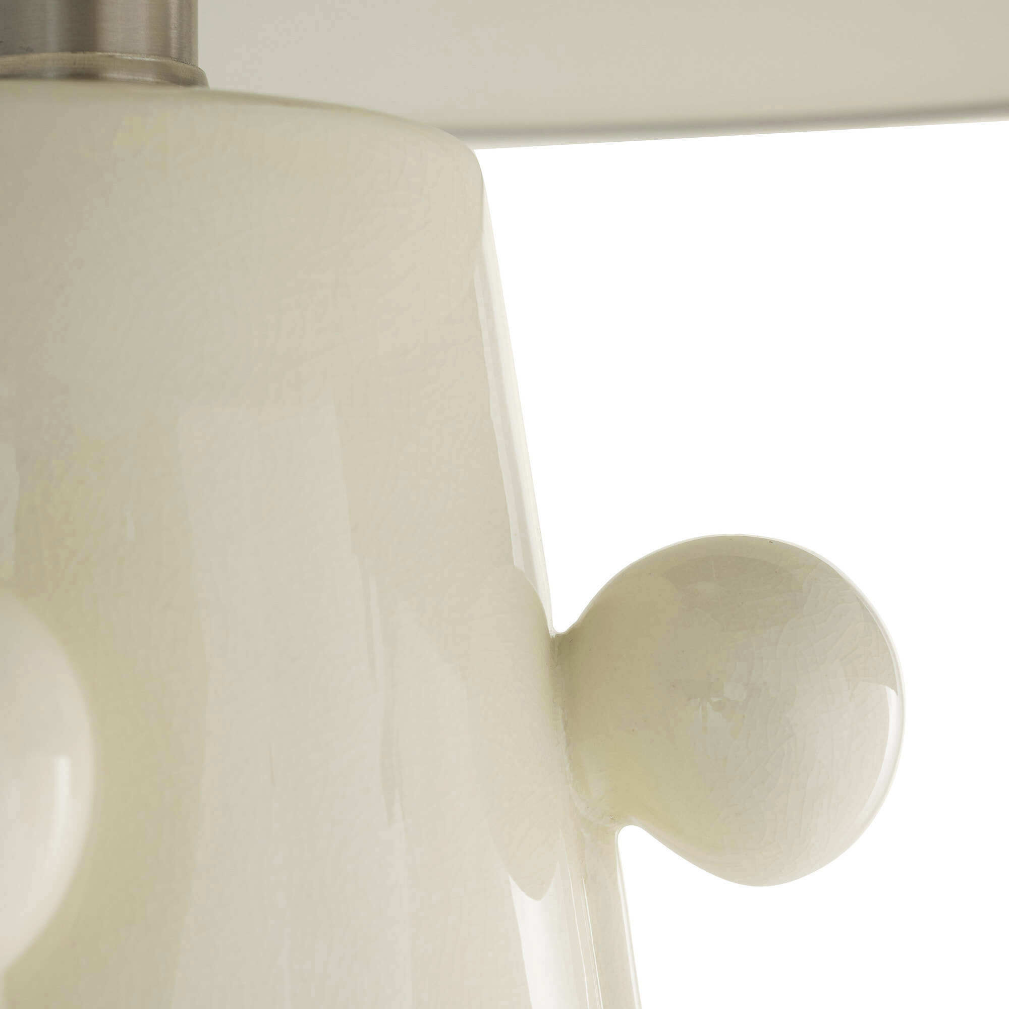 Miriam 30.5 inch 150.00 watt Ivory Crackle and Polished Nickel Table Lamp Portable Light