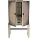 Jermaine Antiqued Amber and Smoke with Bronze Cocktail Cabinet