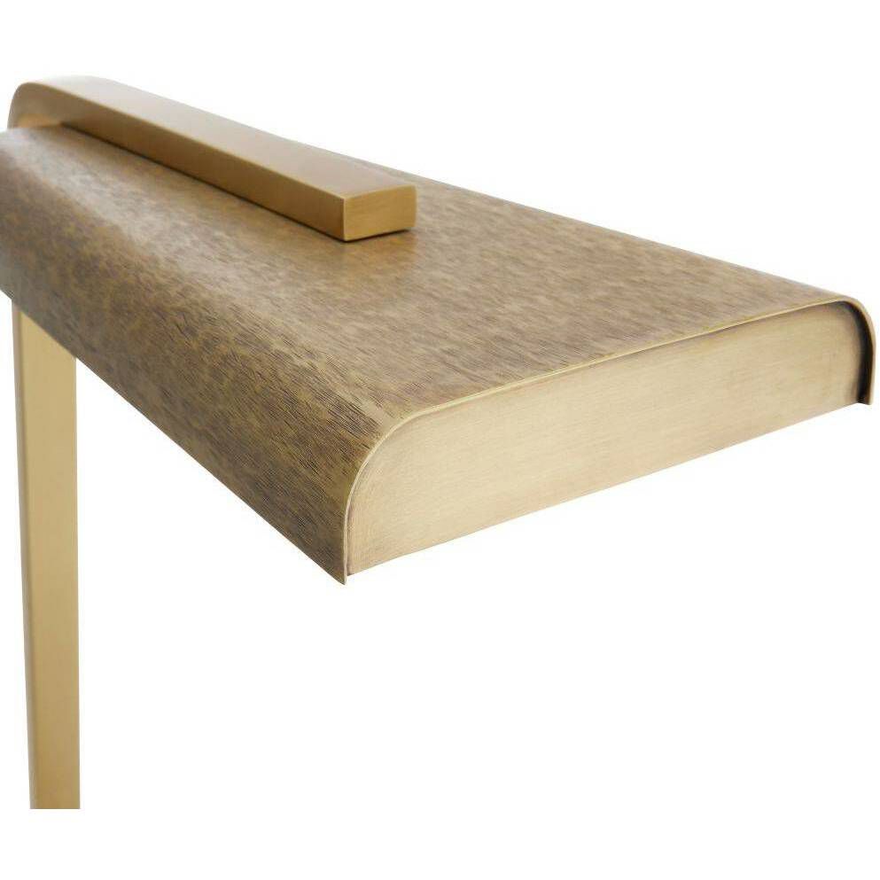 Genevieve 20.5 inch 10.00 watt Antique Brass and White Desk Lamp Portable Light