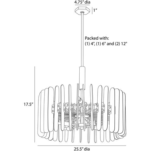 Klaus 8 Light 25.5 inch Antique Brass Chandelier Ceiling Light