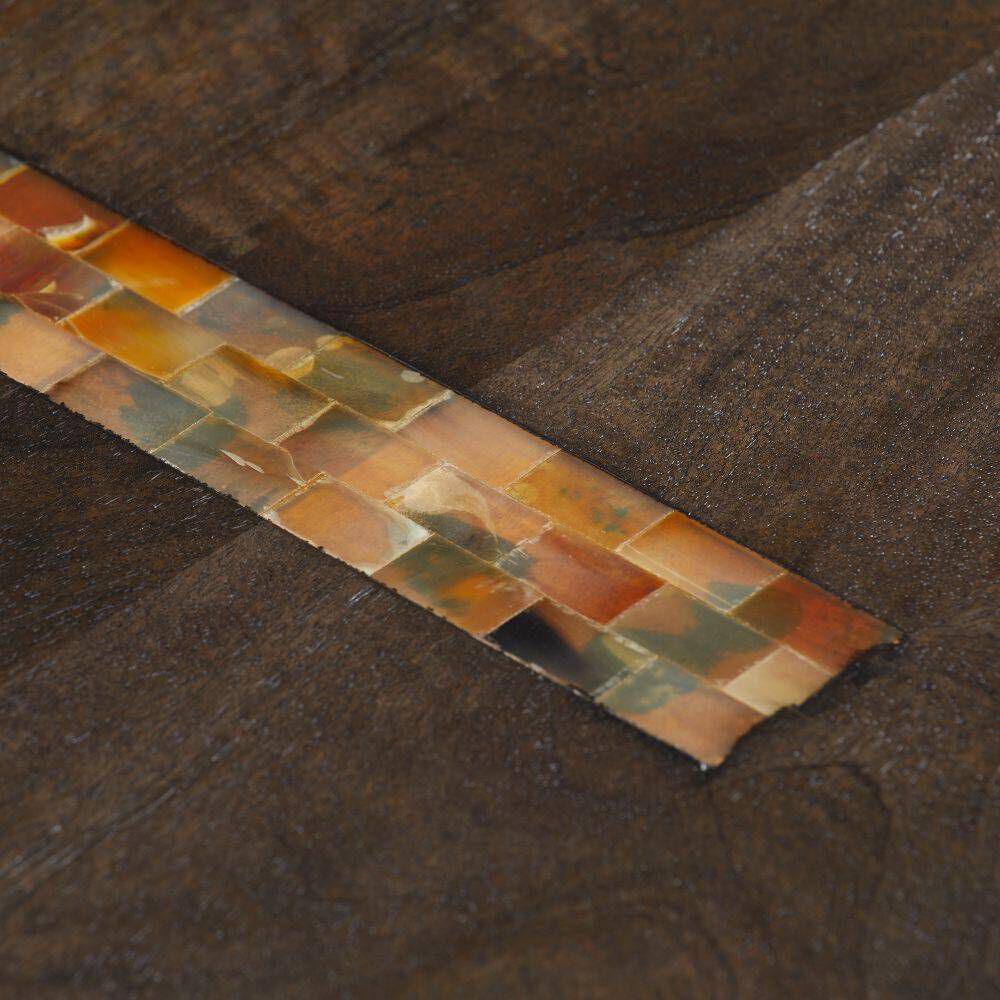 Gilmore 50 X 16.5 inch Umber and Natural Faux Horn Cocktail Table