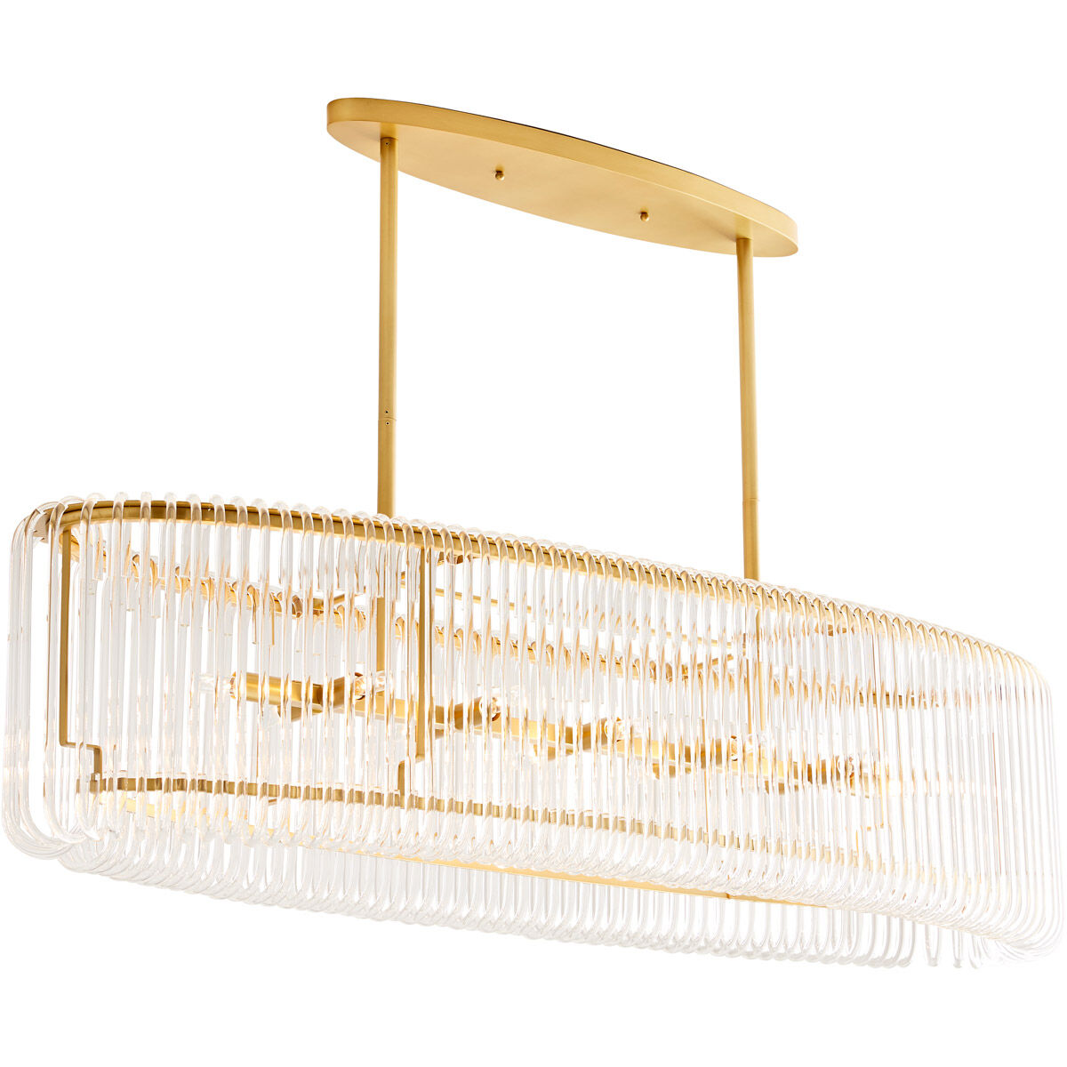 Chandler Linear Chandelier Ceiling Light in Antique Brass