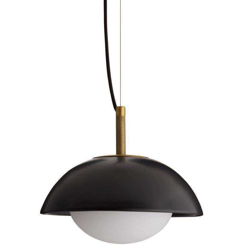 Glaze 1 Light 12 inch Antique Brass, Matte Black Ceramic Pendant Ceiling Light