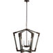 Kendall 6 Light 27 inch Gray Wash and Antique Gold Chandelier Ceiling Light