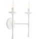 Julie 2 Light 14 inch White Gesso Sconce Wall Light 