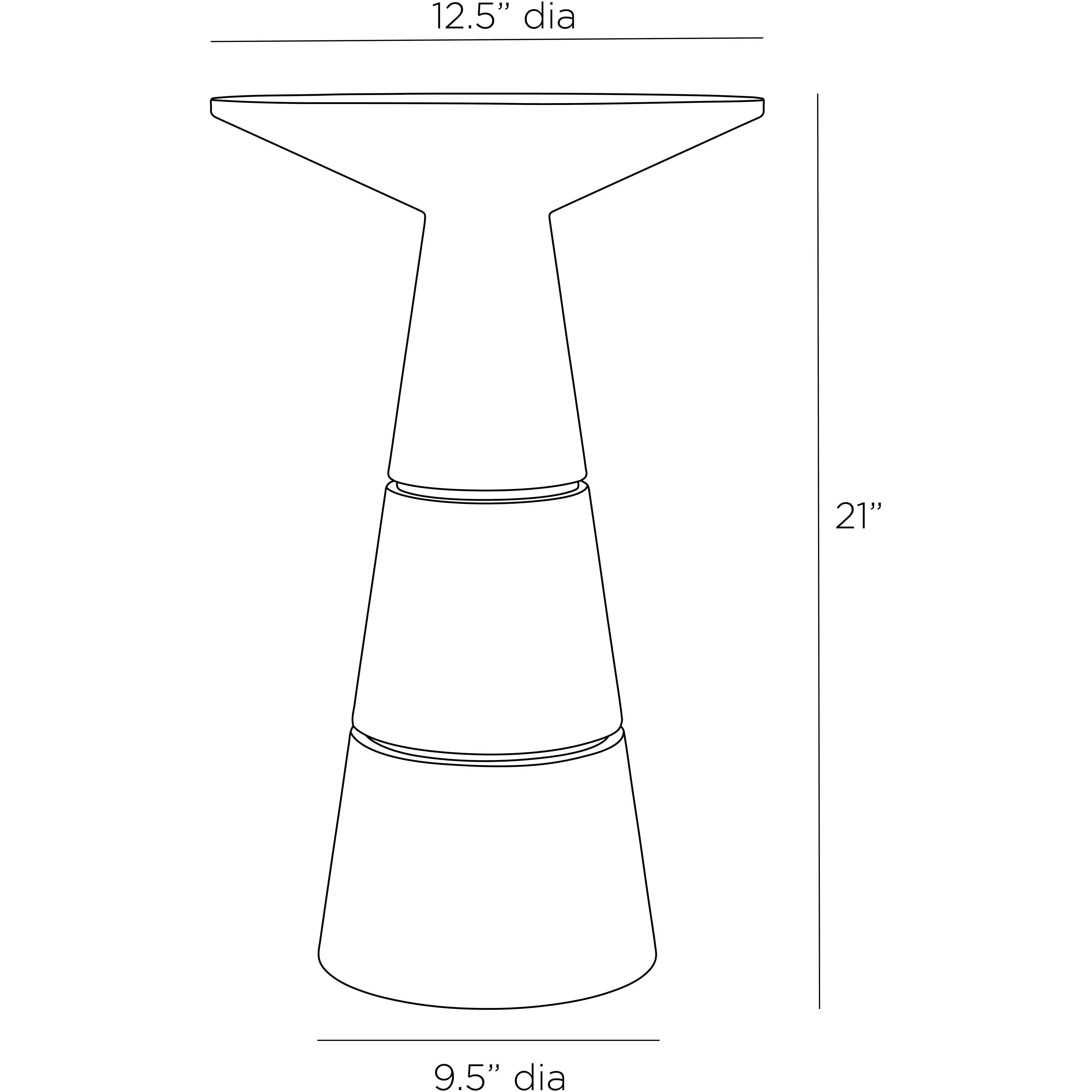 Verwall 12.5 inch Charcoal Accent Table