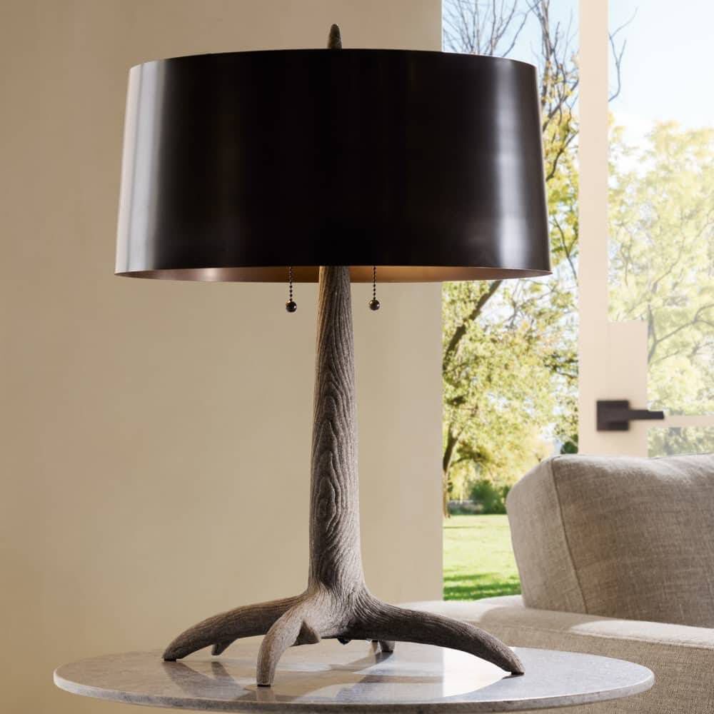 Haggard 26 inch 60.00 watt Graphite and Bronze Lamp Portable Light