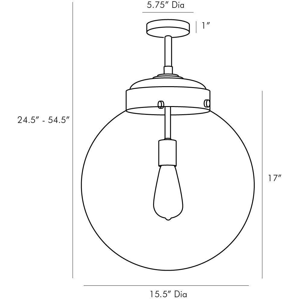 Reeves 1 Light 15.5 inch Aged Brass Outdoor Pendant, Large