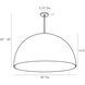 Pascal 1 Light 36 inch Black/Antique Brass Pendant Ceiling Light