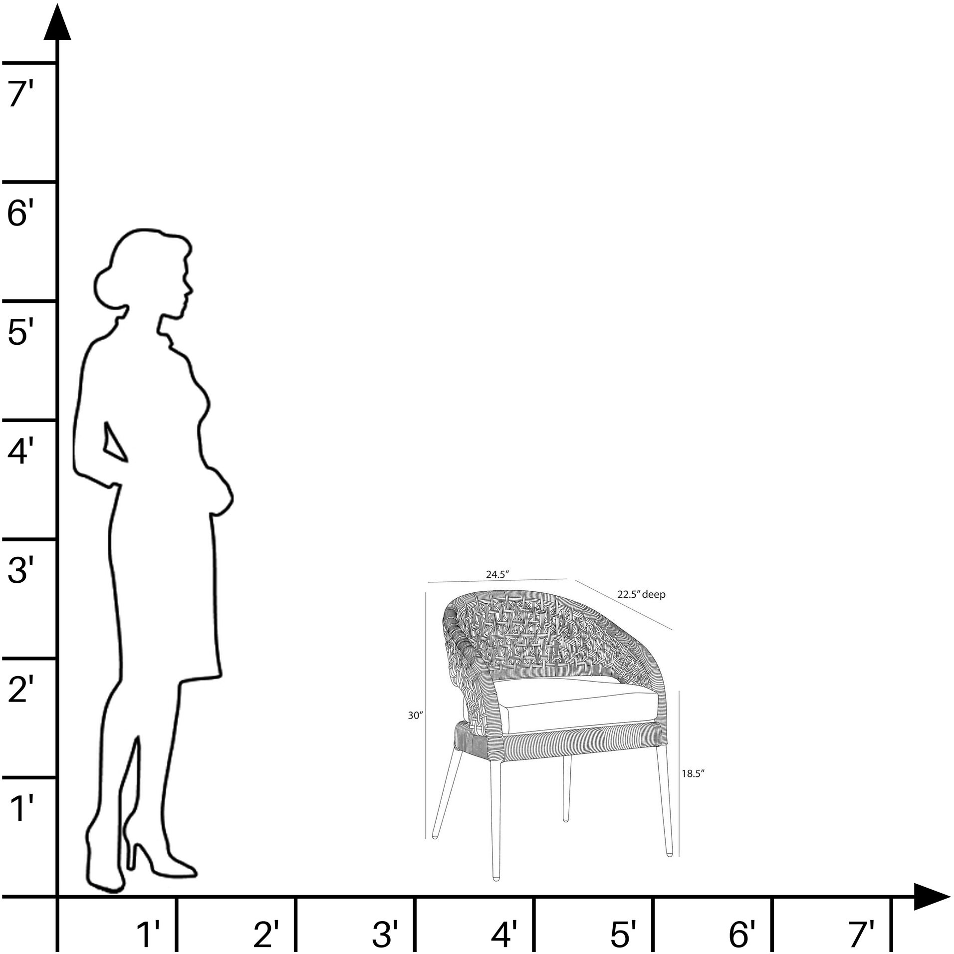 Juri Porpoise and Charcoal Brown with Dark Gray Outdoor Dining Chair